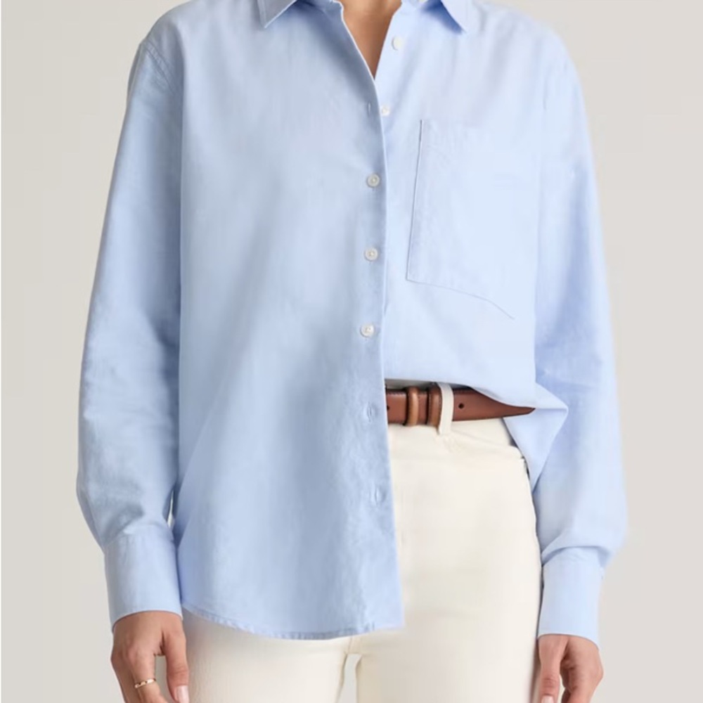Zara Blue Casual Button Down Shirt with Classic Collar